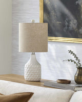 Gulmarrad Textured Ivory Ceramic Table Lamp - Ornate Home