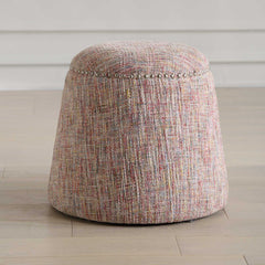 Gumdrop Pink Confetti Chenille Ottoman - Ornate Home
