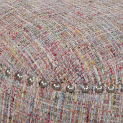 Gumdrop Pink Confetti Chenille Ottoman - Ornate Home