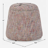 Gumdrop Pink Confetti Chenille Ottoman - Ornate Home