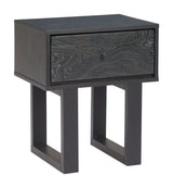 Gus Black Nightstand - Ornate Home