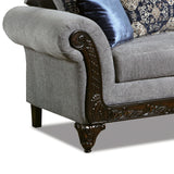 Gustavo Gray/Walnut Loveseat - Ornate Home