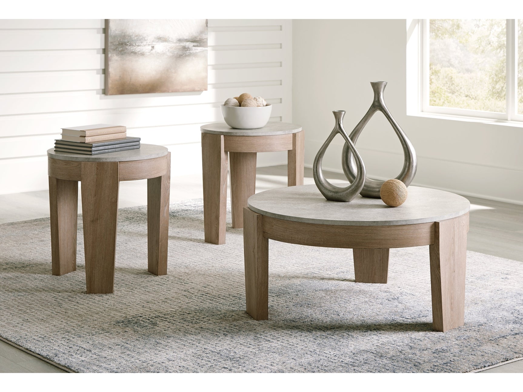 Guystone Light Brown Occasional Table Set (Set of 3) (Online Special Price) - Ornate Home