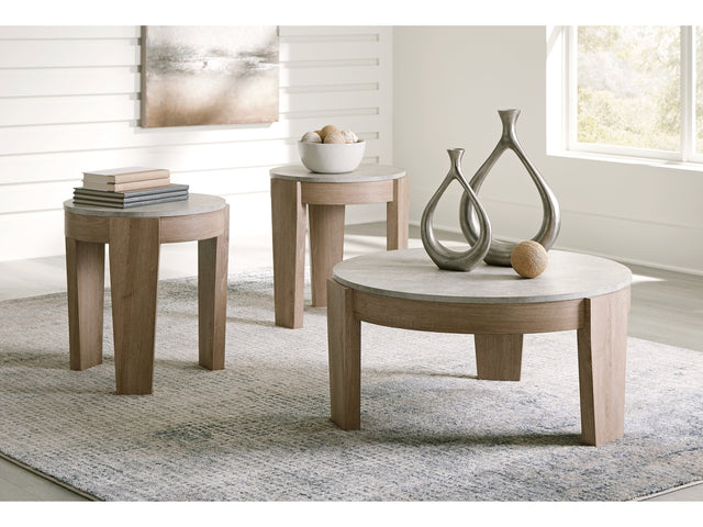 Guystone Light Brown Occasional Table Set (Set of 3) (Online Special Price) - Ornate Home