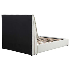 Gwendoline White Uph. Queen Platform Bed w/ Pillow HB - Ornate Home