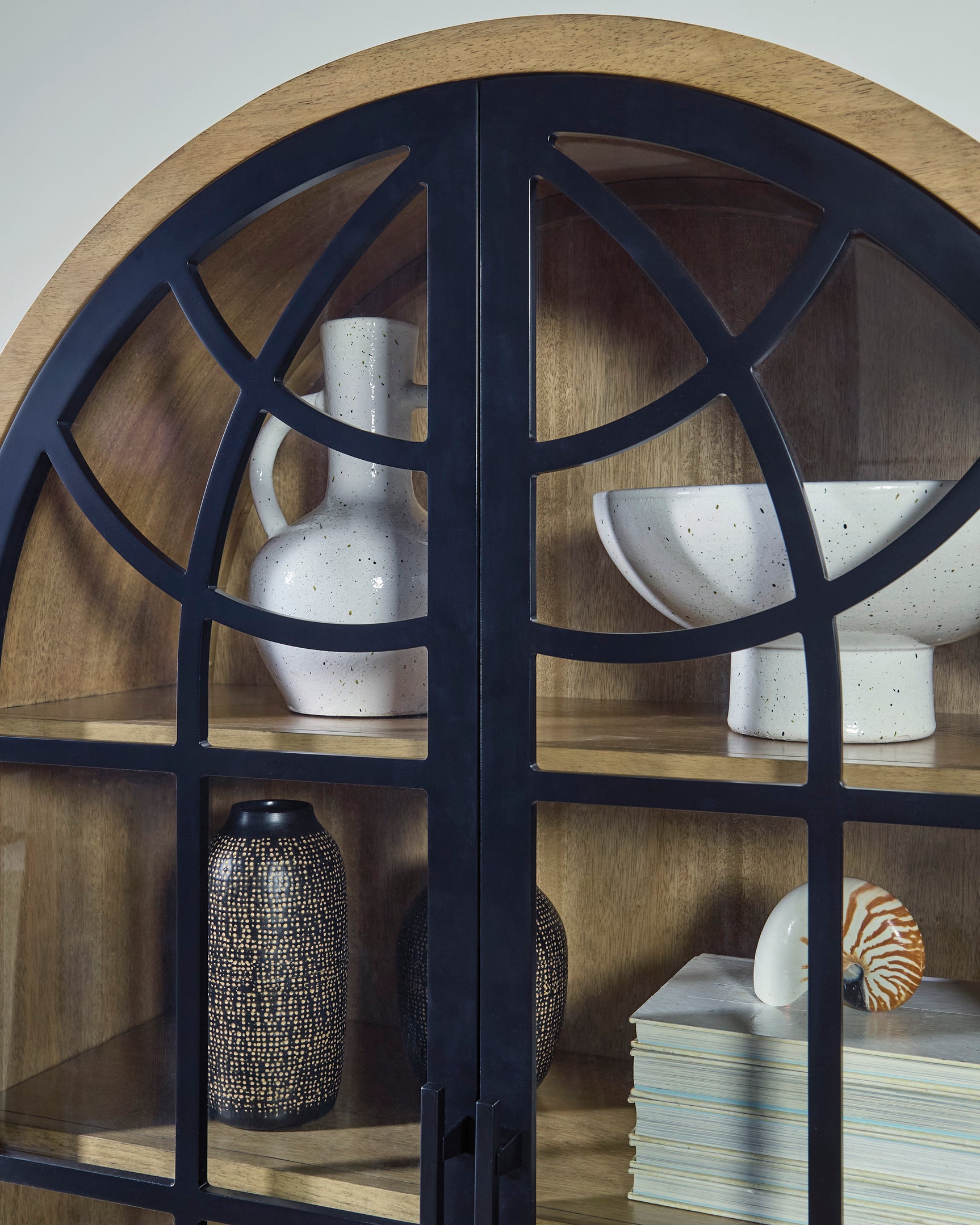 Gwenwich Natural/Black Accent Cabinet - Ornate Home