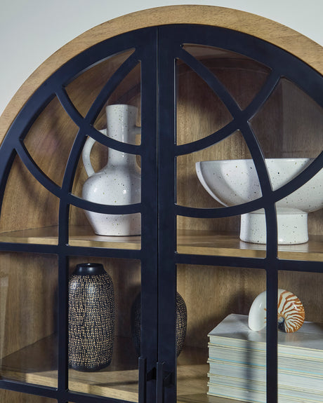 Gwenwich Natural/Black Accent Cabinet - Ornate Home