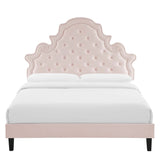 Gwyneth Pink Tufted Performance Velvet Full Platform Bed - 81.5x67" - Ornate Home