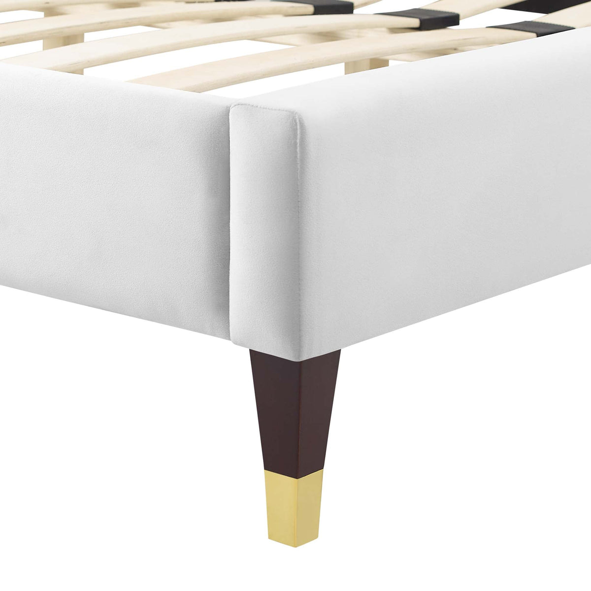 Gwyneth White Tufted Performance Velvet Full Platform Bed - 81.5x67x61" - Ornate Home