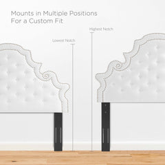 Gwyneth White Tufted Performance Velvet Full Platform Bed - 81.5x67x61" - Ornate Home