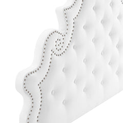 Gwyneth White Tufted Performance Velvet Full Platform Bed (MOD-6757) - Ornate Home