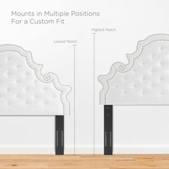 Gwyneth White Tufted Performance Velvet Full Platform Bed (MOD-6757) - Ornate Home