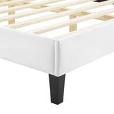 Gwyneth White Tufted Performance Velvet Queen Platform Bed - 87x67" - Ornate Home