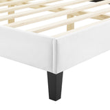 Gwyneth White Tufted Performance Velvet Twin Platform Bed