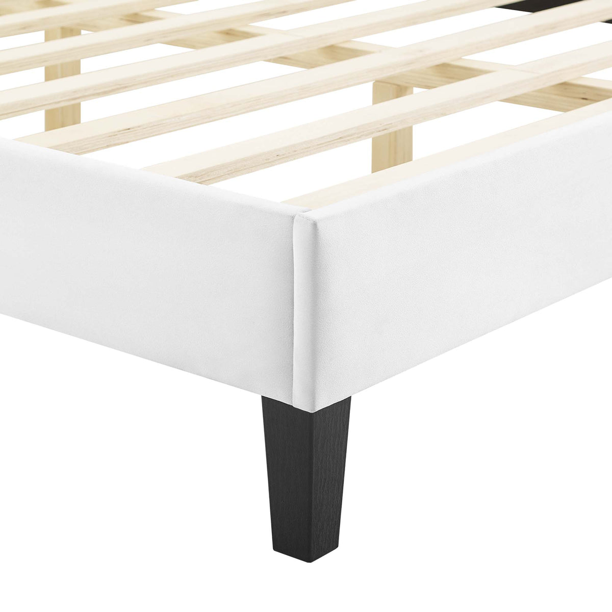 Gwyneth White Tufted Performance Velvet Twin Platform Bed