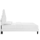 Gwyneth White Tufted Performance Velvet Twin Platform Bed