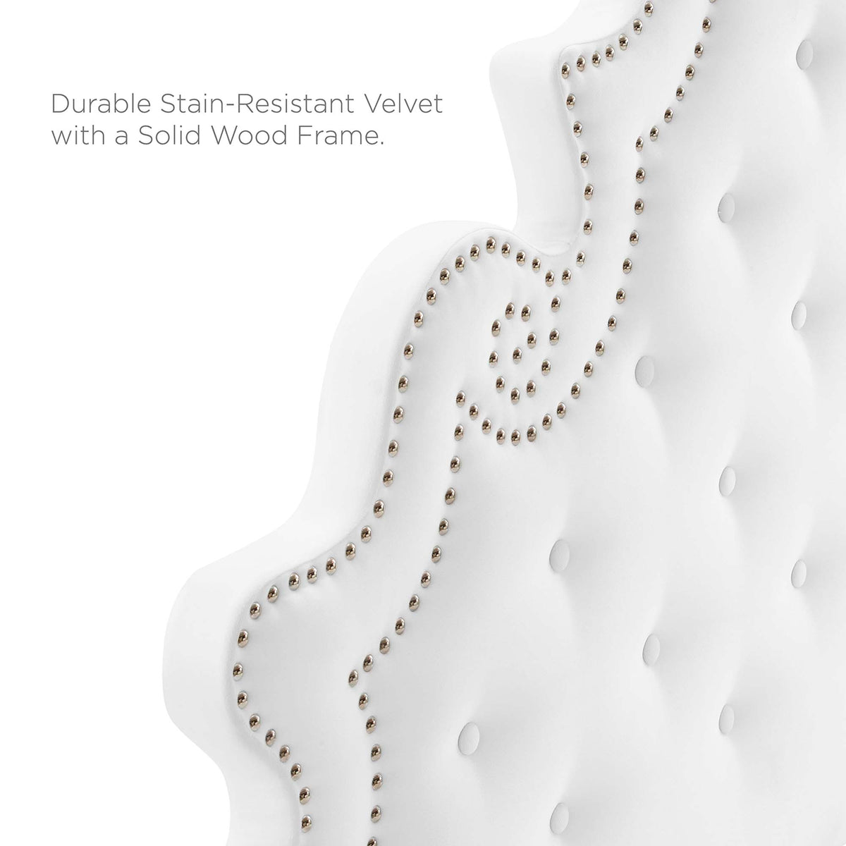 Gwyneth White Tufted Performance Velvet Twin Platform Bed