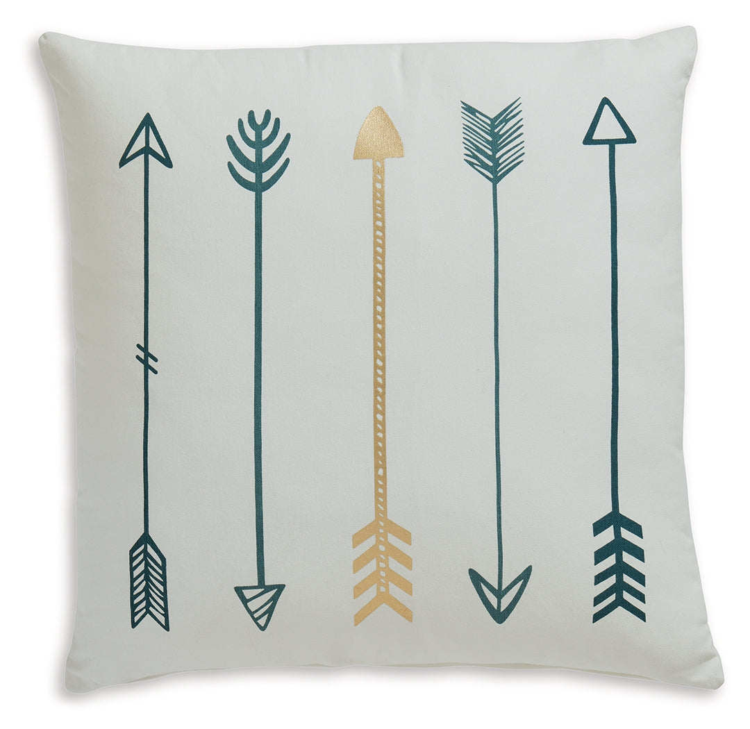 Gyldan White/Teal/Gold Pillow (Online Special Price) - Ornate Home