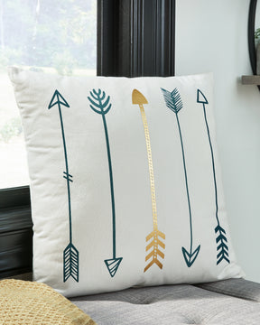 Gyldan White/Teal/Gold Pillow - Ornate Home
