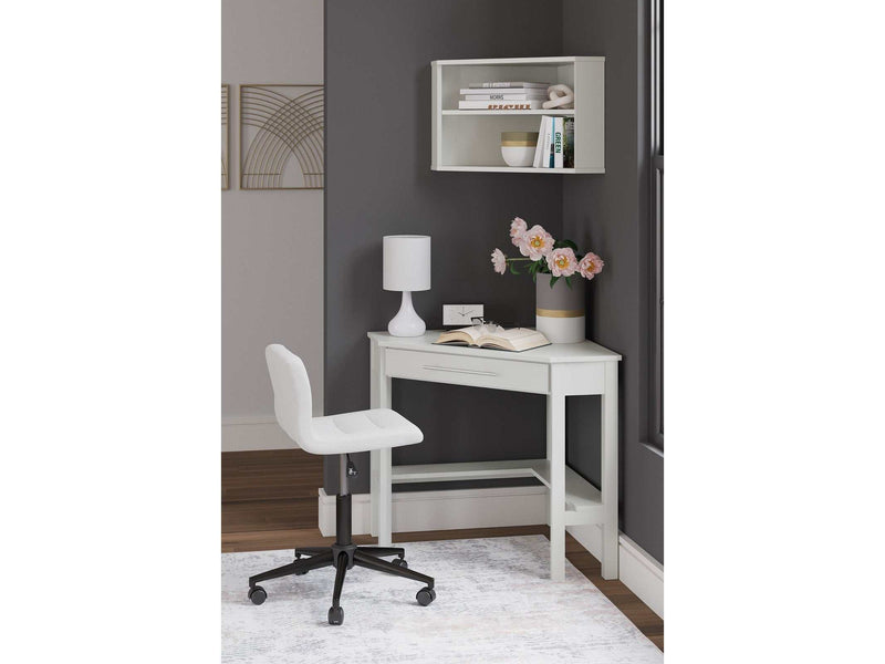 Grannen White Home Office Corner Desk w/ Bookcase - Ornate Home