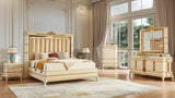 Majesty Ivory/Gold 4-Piece Eastern King Bedroom Set