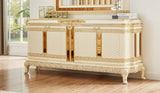 Majesty Ivory/Gold 4-Piece Eastern King Bedroom Set