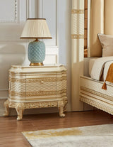Majesty Ivory/Gold 4-Piece Eastern King Bedroom Set