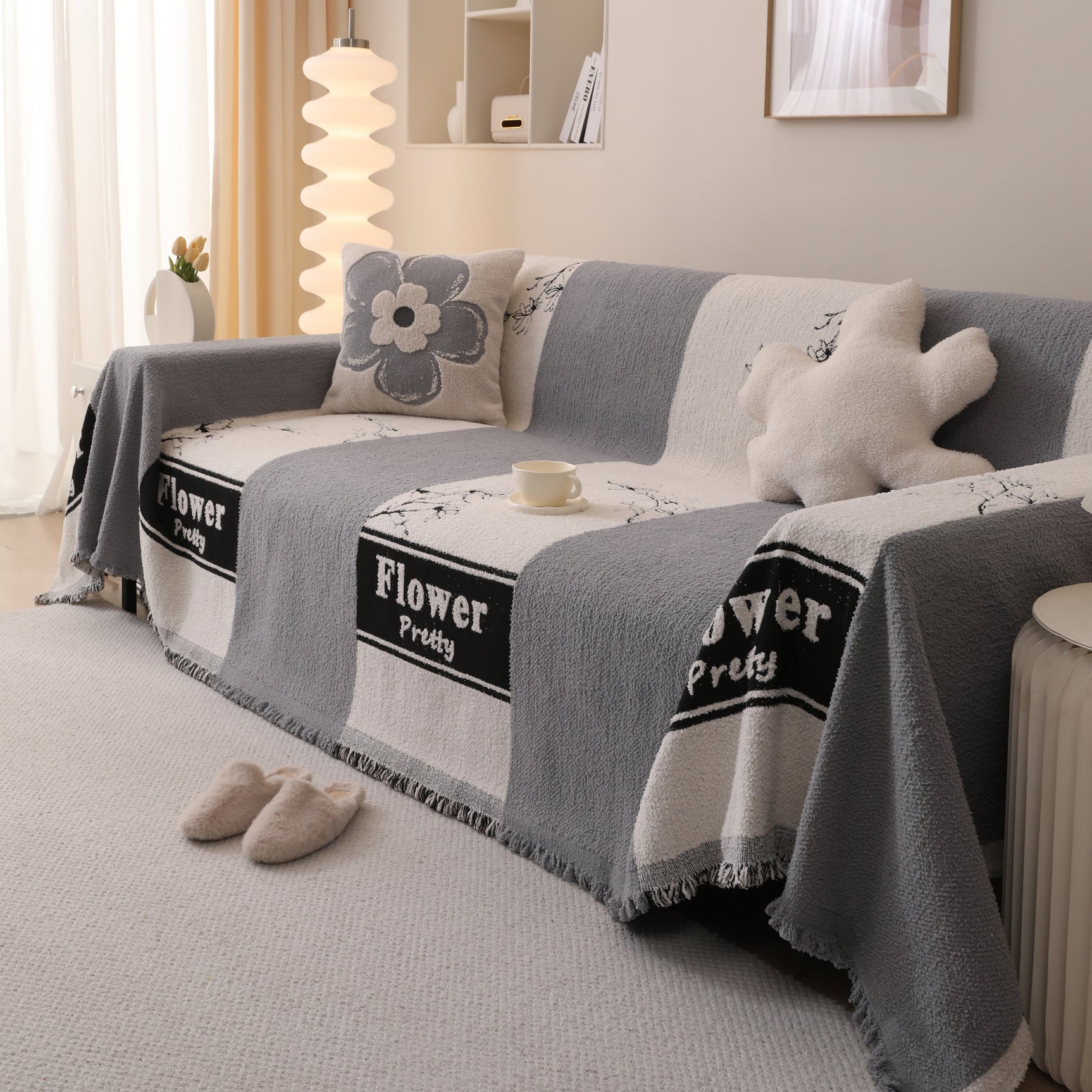 Luxury Cozy Cotton Sofa Blanket Cover Furniture Slipcovers for Most Shape Sofas