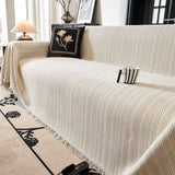 Herringbone Chenille Couch Cover Blanket Soft Durable Throw Sofa Protector with Tassel