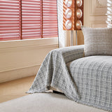 Textured Plaid Couch Throw Cover, Modern Decorative Sectional Furniture Covers