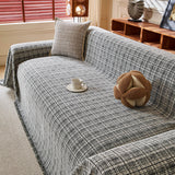 Textured Plaid Couch Throw Cover, Modern Decorative Sectional Furniture Covers