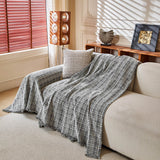 Textured Plaid Couch Throw Cover, Modern Decorative Sectional Furniture Covers