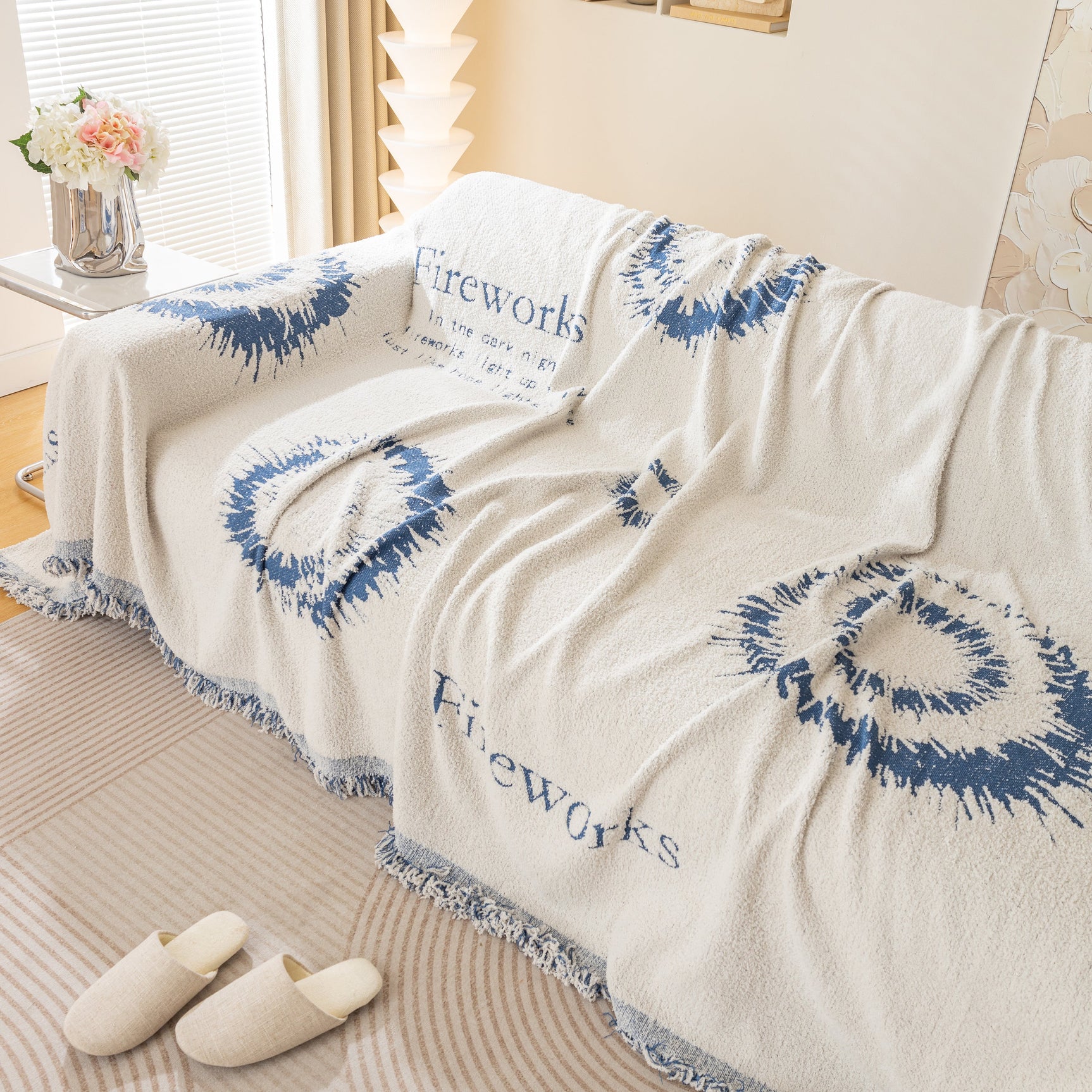 Fireworks Reversible Couch Cover Blankets Furniture Covers Washable Sectional Couch Covers