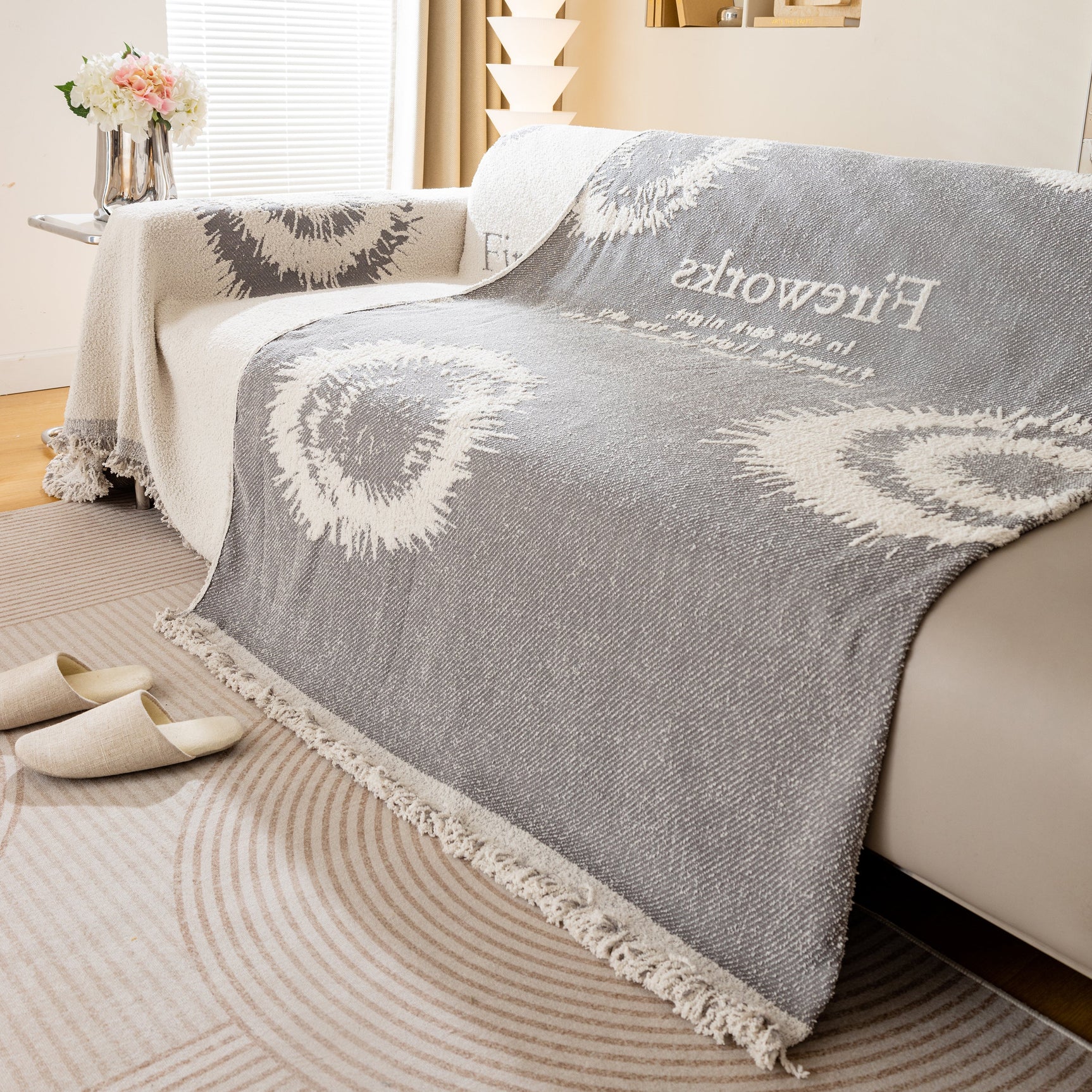 Fireworks Reversible Couch Cover Blankets Furniture Covers Washable Sectional Couch Covers