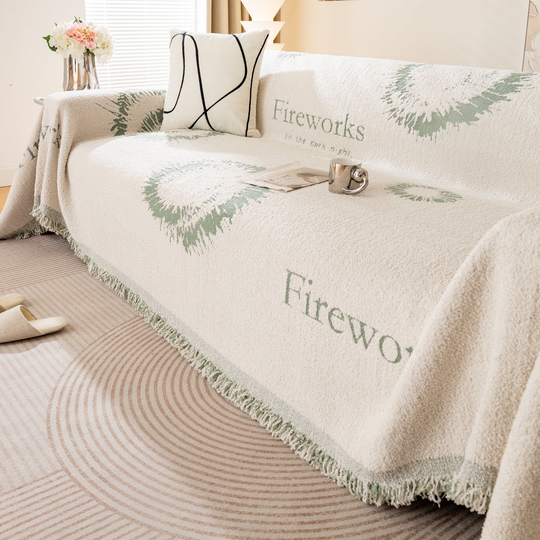 Fireworks Reversible Couch Cover Blankets Furniture Covers Washable Sectional Couch Covers
