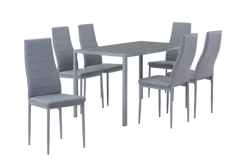Themis Gray Dining Table Set / 7pc - Ornate Home
