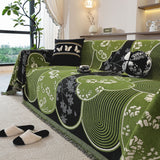 Modern Retro Sofa Throw - Decorative, Washable Chenille Blanket & Couch Protector