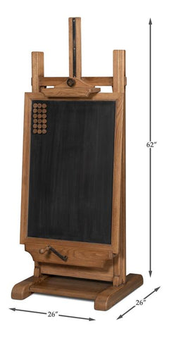 Haagen Natural Adjustable Blackboard Easel - Ornate Home