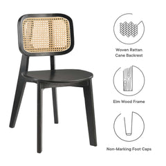 Habitat Black Wood Dining Side Chair (Set of 2) - Ornate Home