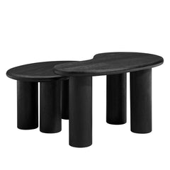Hackney Black Mango Wood Nesting Coffee Table Set - Ornate Home