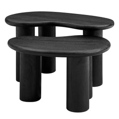 Hackney Black Mango Wood Nesting Coffee Table Set - Ornate Home