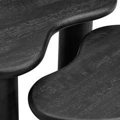 Hackney Black Mango Wood Nesting Coffee Table Set - Ornate Home