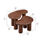 Hackney Walnut Mango Wood Nesting Coffee Table Set - Ornate Home