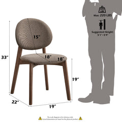 Hadasa Light Brown & Walnut Side Chair (Set of 2) - Ornate Home