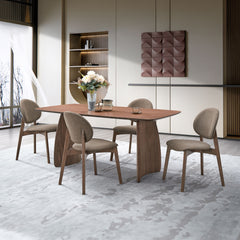 Hadasa Light Brown & Walnut Side Chair (Set of 2) - Ornate Home