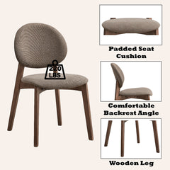 Hadasa Light Brown & Walnut Side Chair (Set of 2) - Ornate Home