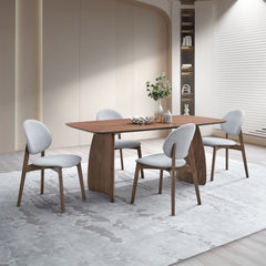 Hadasa Light Gray & Walnut Side Chair (Set of 2) - Ornate Home