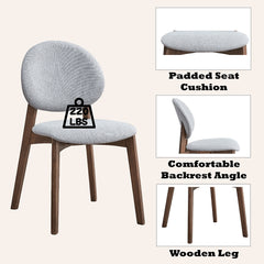 Hadasa Light Gray & Walnut Side Chair (Set of 2) - Ornate Home