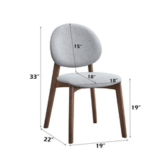 Hadasa Light Gray & Walnut Side Chair (Set of 2) - Ornate Home