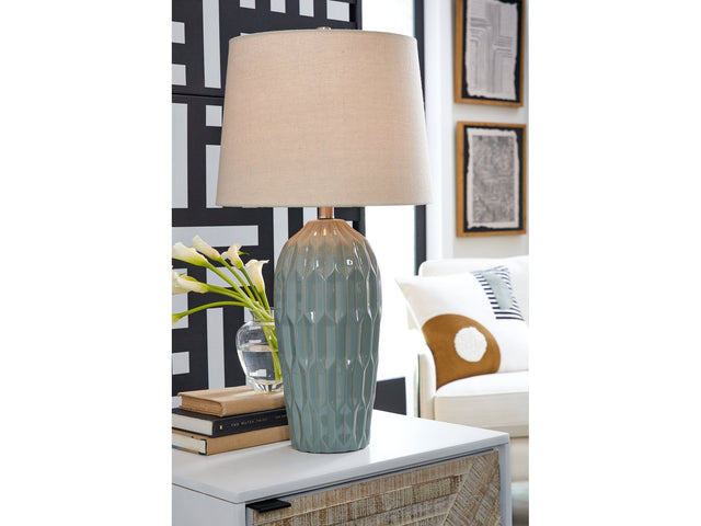 Hadbury Pale Blue/Teal Table Lamp (Set of 2) (Online Special Price) - Ornate Home